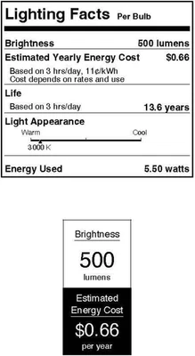 5268000 5,5 vatios (equivalente a 40 vatios) vidrio cortado G25 regulable filamento transparente L... Foto 1 de 4