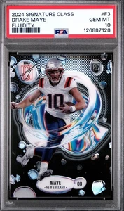 2024 Topps Signature Class Fluidity F3 Drake Maye PSA 10 Graded RC - Bild 1 von 2