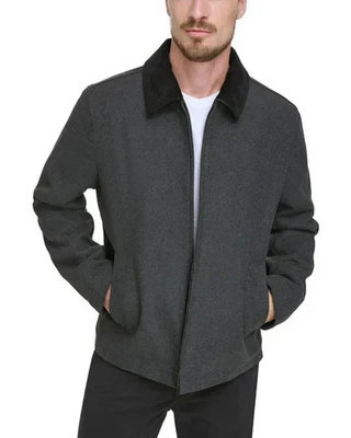 Dockers James Dean Wool Blend Mens Jacket Gray Laydown Corduroy Collar Sz L NWOT - Image 1 of 4