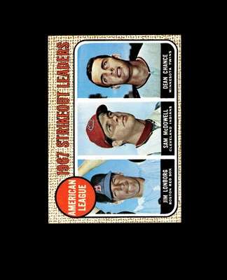 1968 Topps 12 AL Strikeout Leaders Lonborg/McDowell/Chance EX #D1,408257 - Image 1 of 2