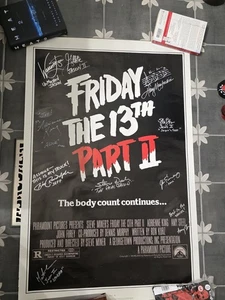  1981 Friday The 13th 27x41 Folded Poster One 1 Sheet Auto'd Signed x9 Jason - Picture 1 of 10