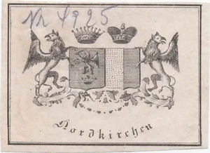 Ex-libris héraldique Comte Miklos-Ferenc ESTERHAZY de GALANTHA - Nordkirchen - Picture 1 of 1