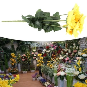 1 Grappolo Girasoli Artificiale Finto Fiore Bouquet Giardino Festa Nozze Decor - Foto 1 di 23