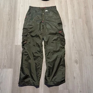 Men's Vintage Y2k Ecko UNLTD. Military Green Nylon Cargo Track Pants Sz 30 x 30 - Picture 1 of 8