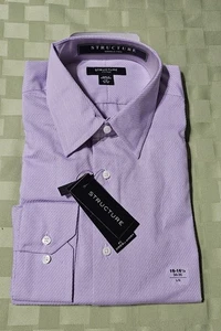 Structure Size L/ 16-16.5/ 34-35 Purple Mens Fitted Wrinkle Free Dress Shirt/DS - Picture 1 of 3