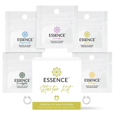 Essence 鼻扩散器入门套件 – 精油硅胶鼻环吸入器... — 第 1/4 张图片