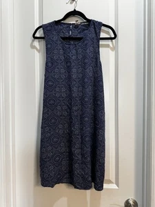 Roxy Blue Floral Sleeveless A-line Dress Medium Armpit To Armpit 19” Length 33” - Picture 1 of 6