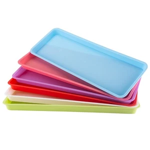 Set of 6 Plastic Plant Drip Trays Rectangular Saucers for Indoor Outdoors - Picture 1 of 13