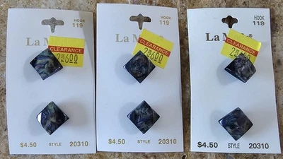 6pc Multi-Color Glossy La Mode Buttons Brand New On Cards ~ #20310 19mm 3/4" - Image 1 of 4
