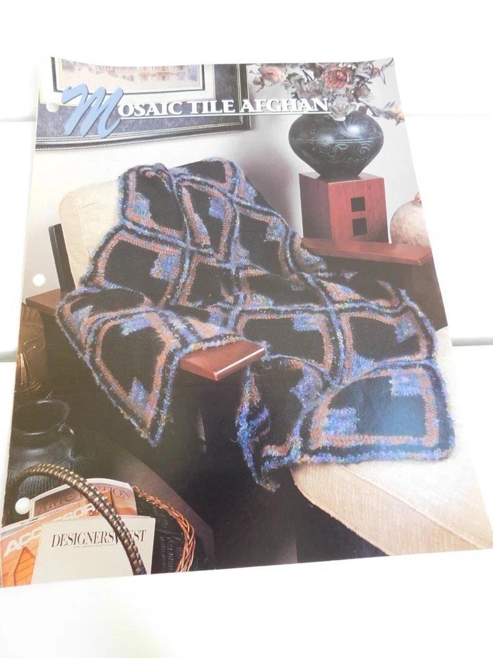 CROCHET Annie Afghan Quilt Club “Mosaic Tile” Pattern Pamphlet Free Ship - Image 1 of 3