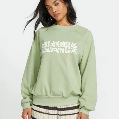 Billabong The Waves Crew Sweatshirt In Pistachio, NWOT, Size Small - Image 1 of 4