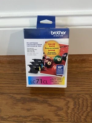Brother OEM Brother LC71CL 3 PACK Color Ink Printer Cartridges 10/26 NEW CYAN - Image 1 of 2