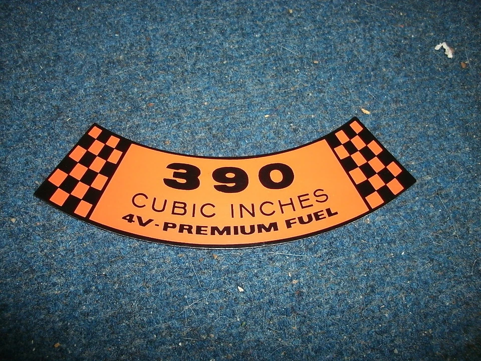 1962 1963 1964 FORD GALAXIE SUNLINER XL 500 CUSTOM 390 4V AIR CLEANER DECAL - Image 1 of 1