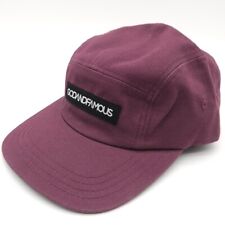 Godandfamous 5 Panel Strapback Hat Patch Ball Cap Purple Maroon Unisex Adult
