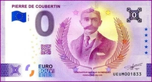 UEUM / PIERRE DE COUBERTIN / BILLET 0 € / NULL EURO-SCHEIN / 0 € 2024-24 - Picture 1 of 1