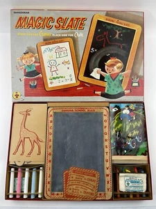 Vintage 1957 Transogram Black & White Magic Slate Kinder Zeichenset NEU RAR - Bild 1 von 12