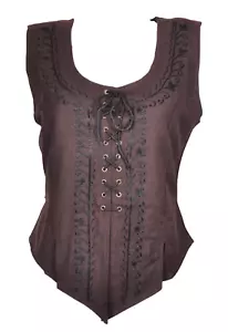 Hippie Vintage Taillenmantel Weste Damen mit schöner Stickerei Baumwolltuch - Bild 1 von 25