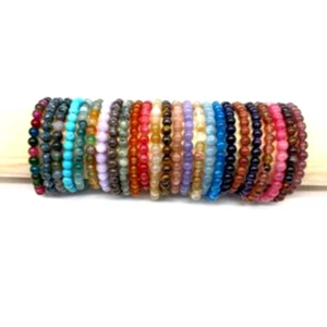 Edelstein Armband Natur Stein Stretch Armbänder 6mm Steinarmband Kugel 18 cm - Bild 1 von 60