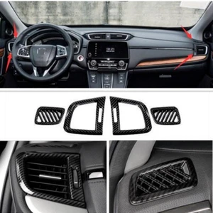 Cubierta de ventilación de aire del tablero de instrumentos aspecto de fibra de carbono 4 piezas para Honda CRV CR-V 2017-2021 - Imagen 1 de 6
