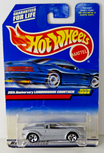 Hot Wheels 25th Anniversary Lamborghini Countach, Silver, #1089, NOC