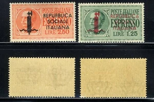 1944 República Social Italiana Juego de entrega especial E14 y E15 sobreimpreso en rojo MNH - Imagen 1 de 1