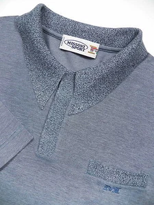 MISSONI SPORT MENS XL LUXURY PIQUE POLO SHIRT STYLISH STEEL GREY MADE IN ITALY - Picture 1 of 5