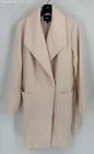 Express Womens Ivory Wool Blend Long Sleeve Pockets Casual Overcoat Size Large
