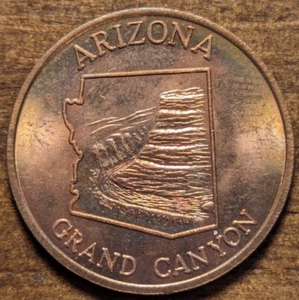 1912 Phoenix, Arizona Gran Cañón 48o Estado Saguaro Flor Cáscara Ficha - Imagen 1 de 4