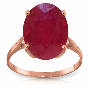 Brand New 7.5 Carat 14K Solid Rose Gold Ring Natural Oval Ruby - Picture 1 of 6