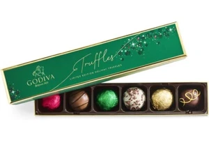 Godiva Chocolatier Holiday Chocolate Truffle Flight, Limited Edition 6 Piece Box - Picture 1 of 4