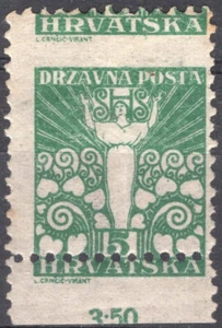 YUGOSLAVIA, MI # 90, ERROR, VERTICALLY DISPLACED PERFIN, MNH - Imagen 1 de 1