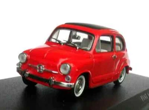 FIAT 600D 1965 scale 1/43 Detail Cars in display case - 600 d red - Imagen 1 de 3
