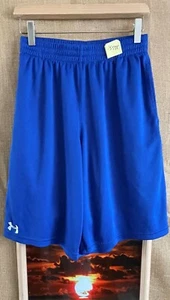 under armour Loose youth M activewear blue shorts pockets mesh - Picture 1 of 5