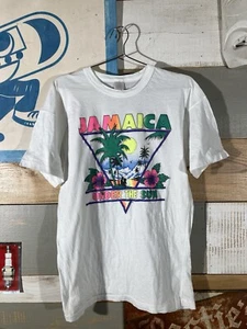 Vintage 90s Jamaica t shirt Neon Beach Sun Palm Trees Tropical Island sz XL - Picture 1 of 7