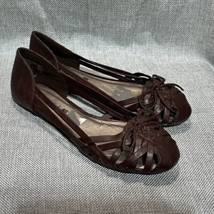 AMERICAN EAGLE Brown Strappy Slip On Casual Flats Size 6 - Picture 1 of 9