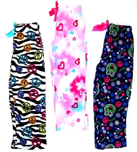 jelli fish Kids Little Girls Lot of 3 Pairs of Fleece Sleep Pants NWOT Size 4/5 - Picture 1 of 4