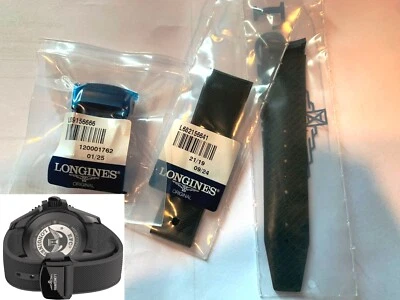 Original Ø43 Longines HydroConquest Cerámica L3.784 21mm Correa de goma Correa Cierre Foto 1 de 3