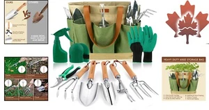 Stainless Steel Garden Tools Set – Gift Box and Tote Bag Included - 10 Pieces. - Bild 1 von 18