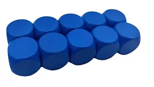 10 Blue Wooden Dices Dice Cube Cubes Game Wood Six Sided 2 cm - Picture 1 of 11