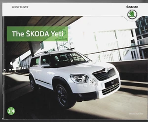 Skoda Yeti Mid 2012 UK Market Sales Brochure E, S, SE, SE Plus, Urban & Elegance - Picture 1 of 2