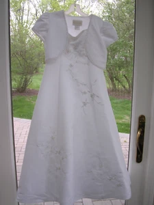 #A Bridal Flower Girl White Dress By Cinderella (Size 10) - Picture 1 of 7