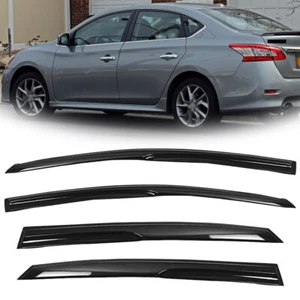 Shade Window Visors Rain Guard Acrylic Black For Nissan Sentra Sedan 2013-2019 - Picture 1 of 8