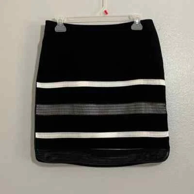 Falda Lápiz Casa Blanca Mercado Negro $98 Negro Blanco Malla Rayas Talla 0 Nueva con Etiquetas Foto 1 de 4