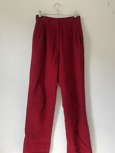Rare Vintage Sportscraft Red Wool High Waisted Pants Pure New Wool Size 10 (25”) - Picture 1 of 15