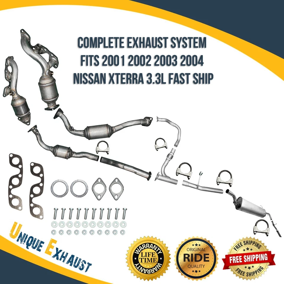 Complete Exhaust System Fits 2001 2002 2003 2004 Nissan Xterra 3.3L Fast Ship - Image 1 of 4