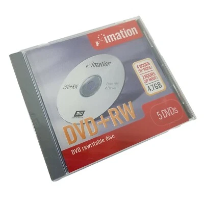 Imation DVD+RW 5 pack (8x/2 hr/4.7GB) Individually wrapped in master pack - Image 1 of 4