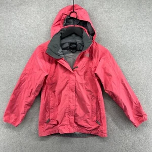 The North Face Jacket Girls Size Large Pink Raincoat Hooded Full Zip Mesh Lined - Picture 1 of 10