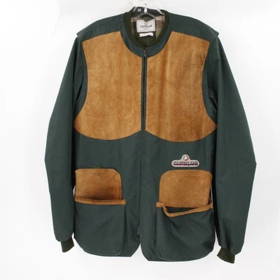 Vintage castellani shooting jacket size 42 quilted suede shoulder blanket lined - Image 1 of 4