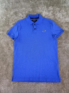 Hollister Mens Epic Flex Stretch Blue Polo Adult Size Small Preppy D843 - Picture 1 of 9