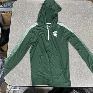 Michigan State Spartans Light Qt Zip Fleece Hoodie Youth Medium 12-14 Green - Picture 1 of 5